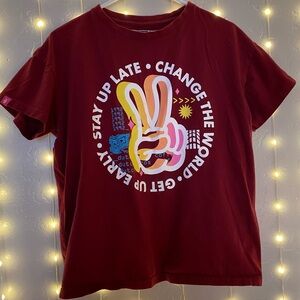 Cute dark red Short Sleeve Dutch Bros Graphic Tee